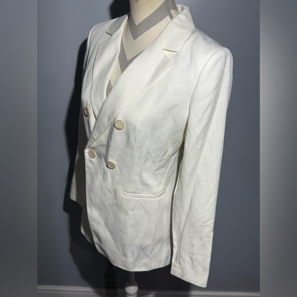 LOFT Cream Blazer with Button Accents - Picture 2 of 13